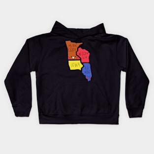 Kawaii American states, Cute American States Kids Hoodie